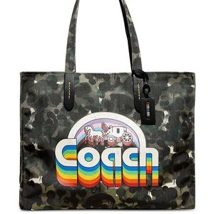 Field 42 Signature Logo Rainbow Camouflage Horse & Carriage Canvas Tote Bag